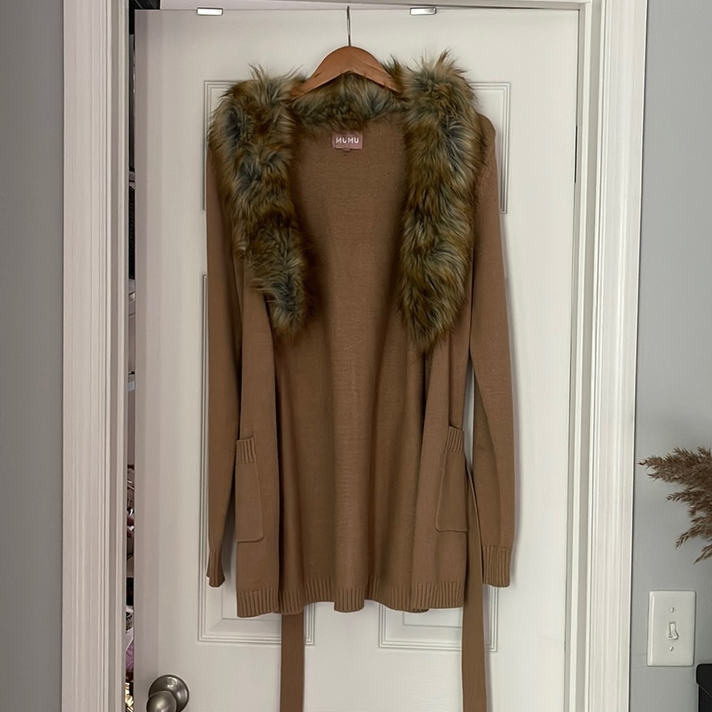 Show Me Your Mumu fur neck cardigan - XS